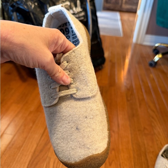 KEEN Wool Lace Up Shoes Beige Felt Comfort Sneakers Women 8 - Picture 3 of 7